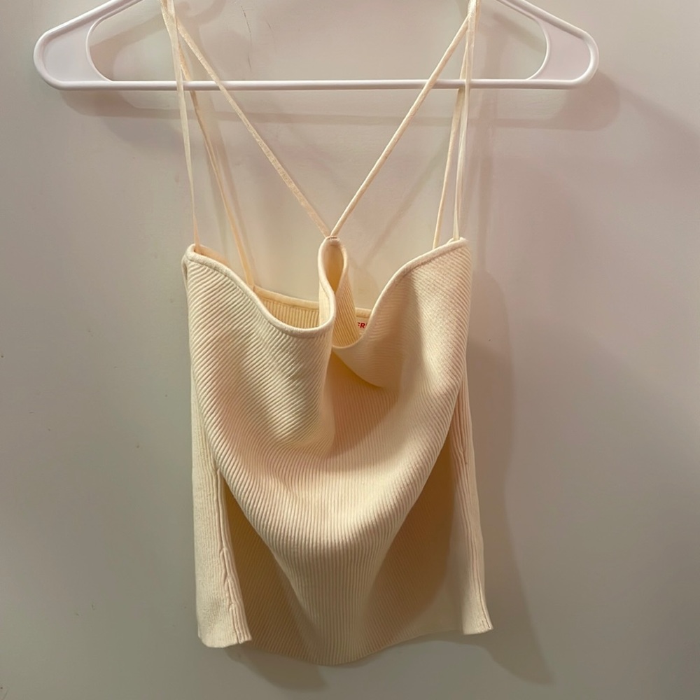 Cream ribbed halter top 🍨 - Picture 2 of 4